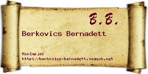 Berkovics Bernadett névjegykártya