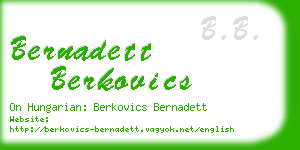 bernadett berkovics business card